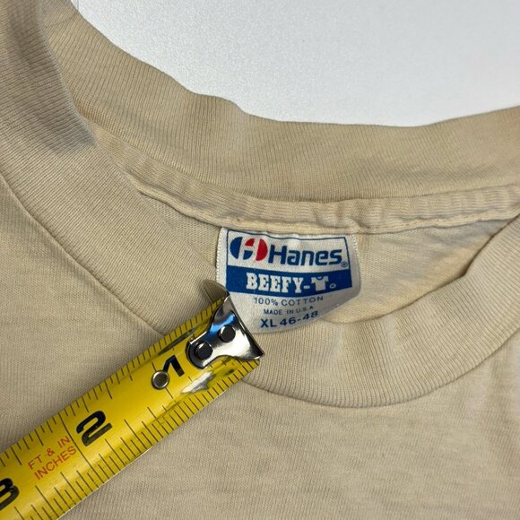 Vintage 90s Hogs Breath Inn T Shirt Mens XL 21.5x26.5 Tan Short Sleeve - Picture 14 of 16